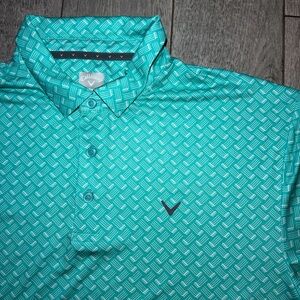 Callaway Opti-Dri Polo Shirt Allover Print Golf Clubs Men’s Size XL Logo NWoT